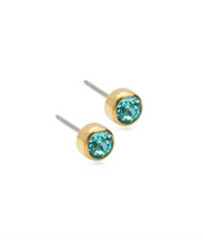 Load image into Gallery viewer, Gold Titanium Bezel Earrings
