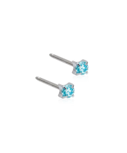 Load image into Gallery viewer, Silver Titanium Cubic Zirconia Tiffany Earrings
