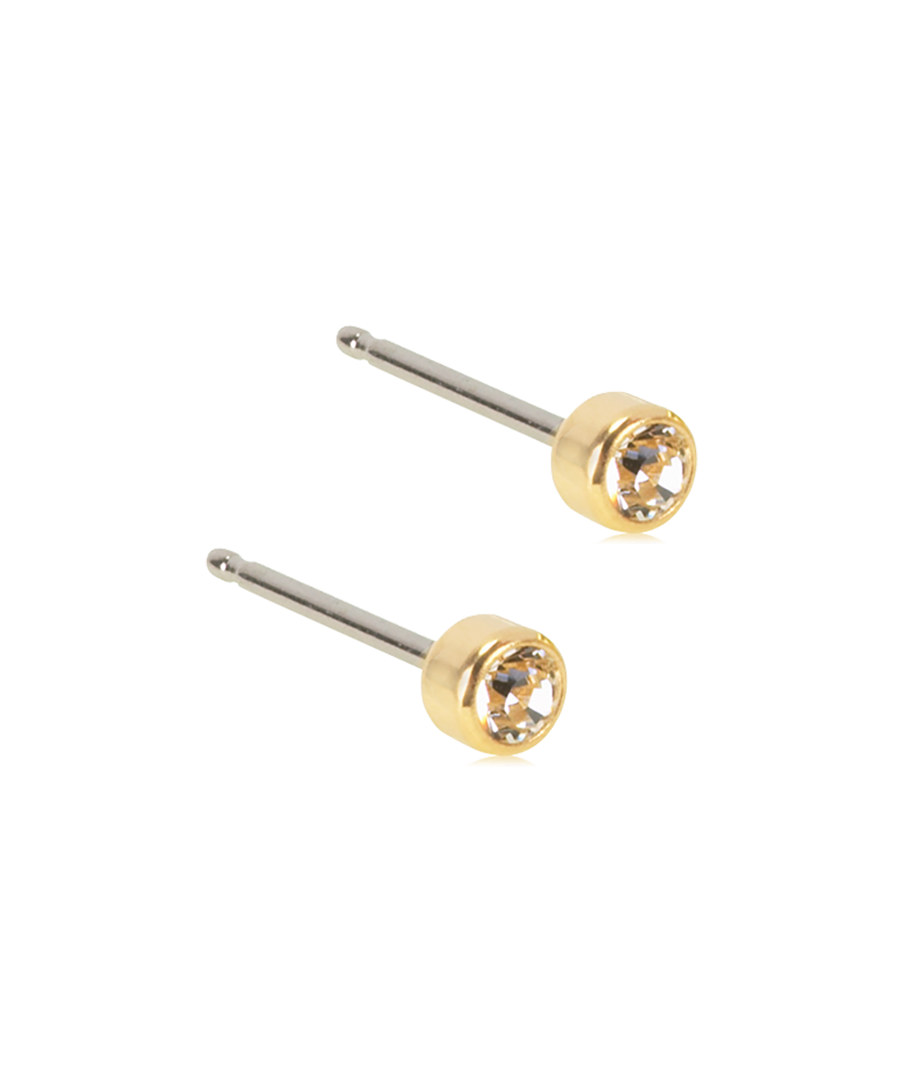 Gold Titanium Bezel Earrings