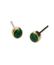 Load image into Gallery viewer, Gold Titanium Bezel Earrings
