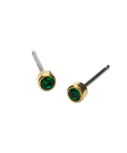 Load image into Gallery viewer, Gold Titanium Bezel Earrings
